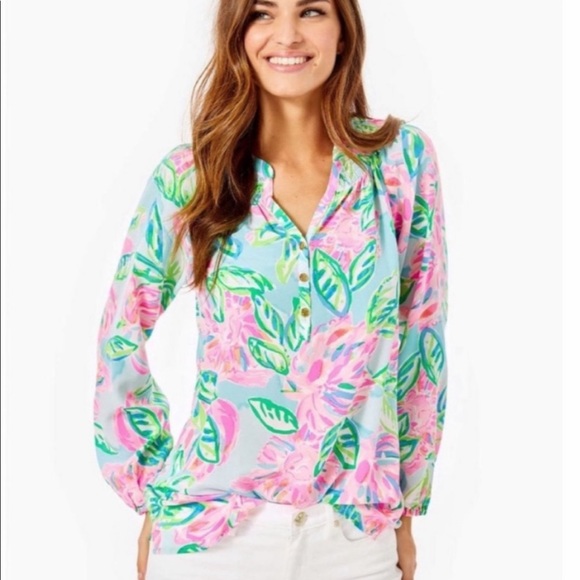 Lilly Pulitzer Tops - NWT Lilly Pulitzer Elsa Silk Top